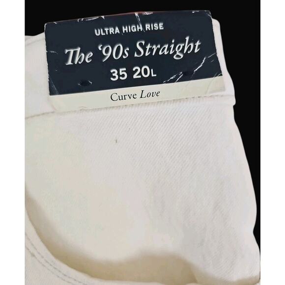 ABERCROMBIE & FITCH~Woman Plus Sz 35/20~Ivory Curve Love The 90s Straight Jeans. - Picture 5 of 16